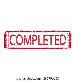 COMPLETED stamp text Illustration