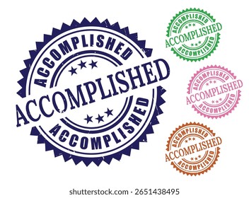 Completed Task Badge Pack, Accomplished Status Vector Stamps