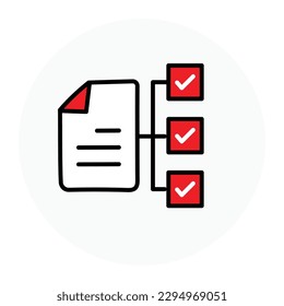 Completed task icon. Checklist. Success checklist. To-do list icon. Vector icon with editable stroke.