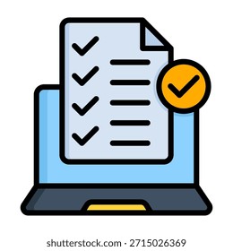 Ícone de Tarefa Concluída - Ilustração do Vetor de Estilo de Cor Linear