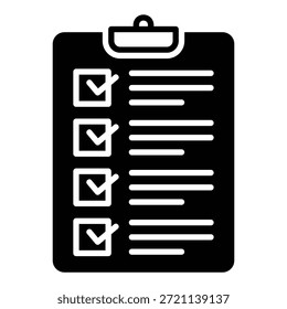 Ícones de tarefas concluídas na folha de lista de verificação