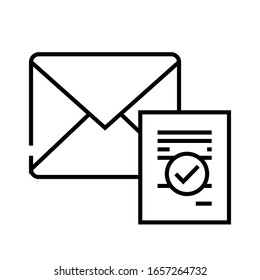 Completed task line icon, concept sign, outline vector illustration, linear symbol.