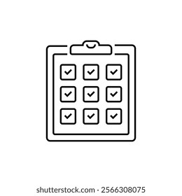 Completed Tasks Line Icon. linear style sign for mobile concept and web design. Outline vector icon.