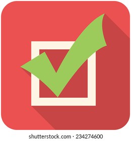 Completed Tasks, modern flat icon with long shadow