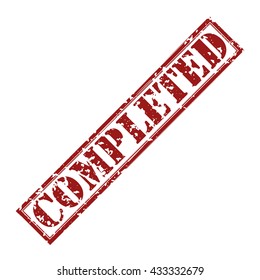 Completed text rubber stamp vector illustration. Contains original brushes