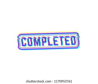 completed vector stamp with glitch effect