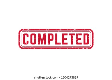 completed, vector stamp on white completed, vector stamp on white