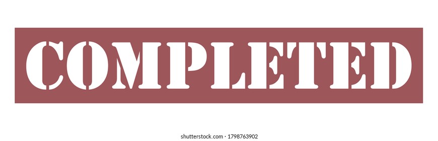 COMPLETED Vector stamp. White isolated
