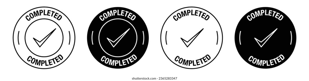 Completed vector symbol in black color