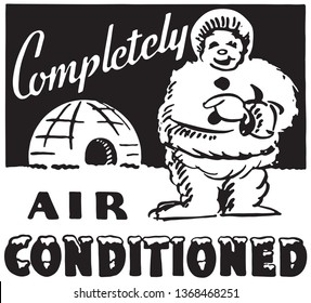 Completely Air Conditioned - Retro Ad Art Banner 