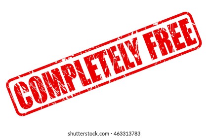 COMPLETELY FREE red stamp text on white