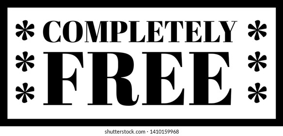 COMPLETELY FREE stamp on white background