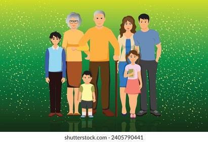 
Completeness in the family including father, mother, grandfather, grandmother, older brother, younger brother, older sister, younger sister.