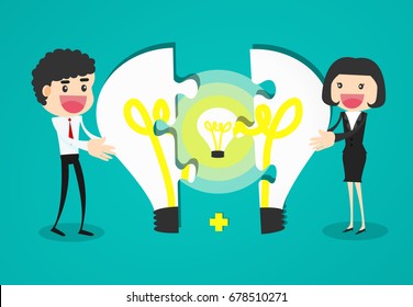 Completing Idea. Business vector illustration.