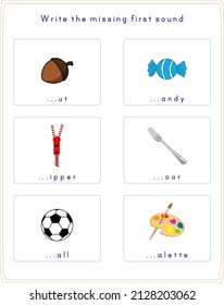 Completing the initials of english words.