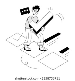 Completing survey hand drawn illustration 