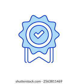 Completion Badge Filled Line Icon. linear style sign for mobile concept and web design. Outline vector icon.