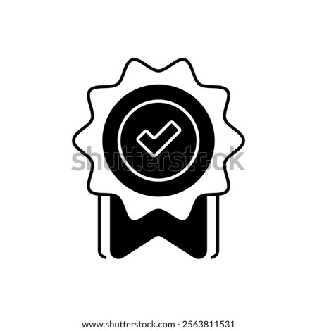 Completion Badge Glyph Icon. linear style sign for mobile concept and web design. Outline vector icon.