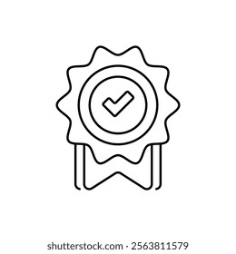 Completion Badge Line Icon. linear style sign for mobile concept and web design. Outline vector icon.