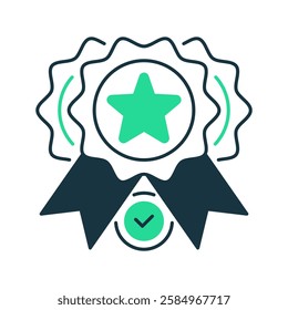 Completion Badge line icon. Universal creative premium symbol. Vector sign icon logo template. Vector illustration