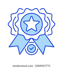Completion Badge line icon. Universal creative premium symbol. Vector sign icon logo template. Vector illustration