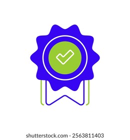 Completion Badge Two Tone Color Icon. linear style sign for mobile concept and web design. Outline vector icon.