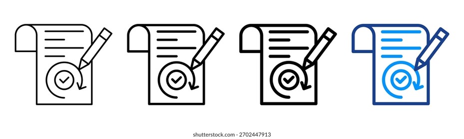 Completion Icon Different Outline Collection Set
