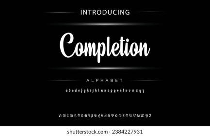 Completion Vintage decorative font  with label design and background pattern