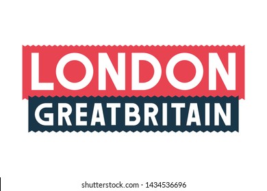 Completly hand made London, Great Britain font, banner, sign, inscription.