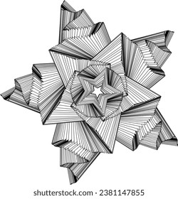Complex 4D Type star design, Black and Gradient