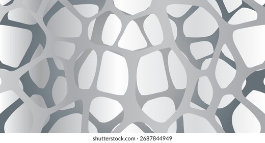 A complex abstract design featuring a network of interconnected, organic-shaped cells with a gradient effect.