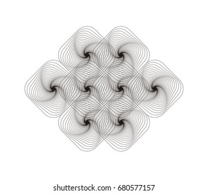 Complex abstract line art on white background vector.