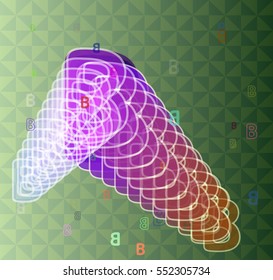 complex advertising over app, Alphabet B vector background beside abstract billboard