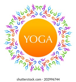 Complex asanas. Yoga. The idea for the sign Yoga - studio.