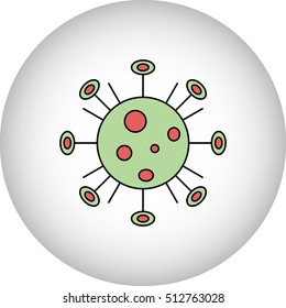 Complex Bacteria virus flat sign symbol icon on background