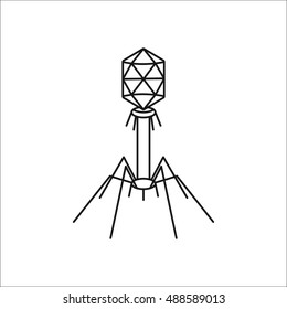 Complex Bacteria virus sign line symbol icon on background