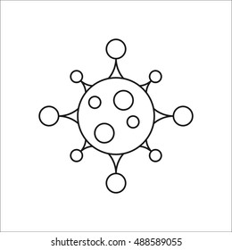 Complex Bacteria virus sign line symbol icon on background