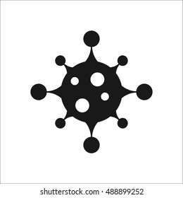 Complex Bacteria virus sign silhouette symbol icon on background