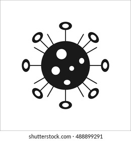 Complex Bacteria virus sign silhouette symbol icon on background