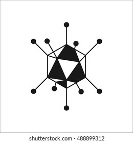 Complex Bacteria virus sign silhouette symbol icon on background
