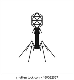 Complex Bacteria virus sign silhouette symbol icon on background