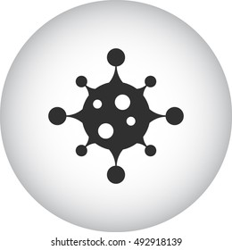 Complex Bacteria virus sign silhouette symbol icon on background