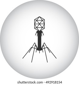 Complex Bacteria virus sign silhouette symbol icon on background