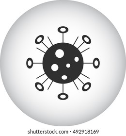 Complex Bacteria virus sign silhouette symbol icon on background