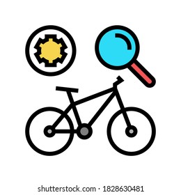 vector de color de mantenimiento de bicicletas complejo. signo complejo de mantenimiento de bicicletas. ilustración de símbolo aislado