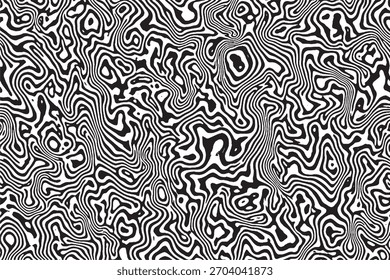 Complex Biological or Topographical Abstract Black and White Pattern