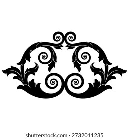 Ornamento Barroco Barroco Barroco Complexo, Elemento Decorativo Vintage, Rolagem Florescente, Design Ornamentado, Estilo Rococó, Borda Elegante