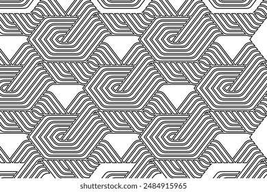 Complex Black Geometric Background Design