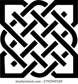 Complex black maze pattern with white spaces forming a puzzlelike structure
