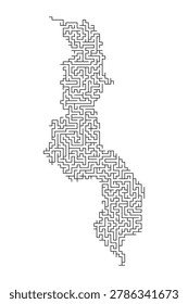 Complex black and white maze design illustration